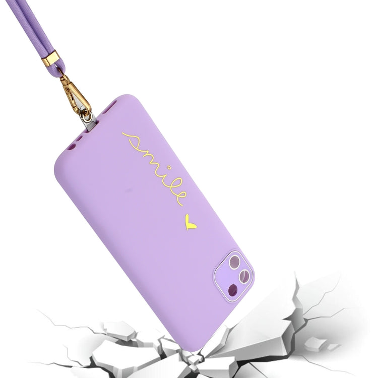 For Realme C11 2020 Gilding Line TPU Phone Case with Strap