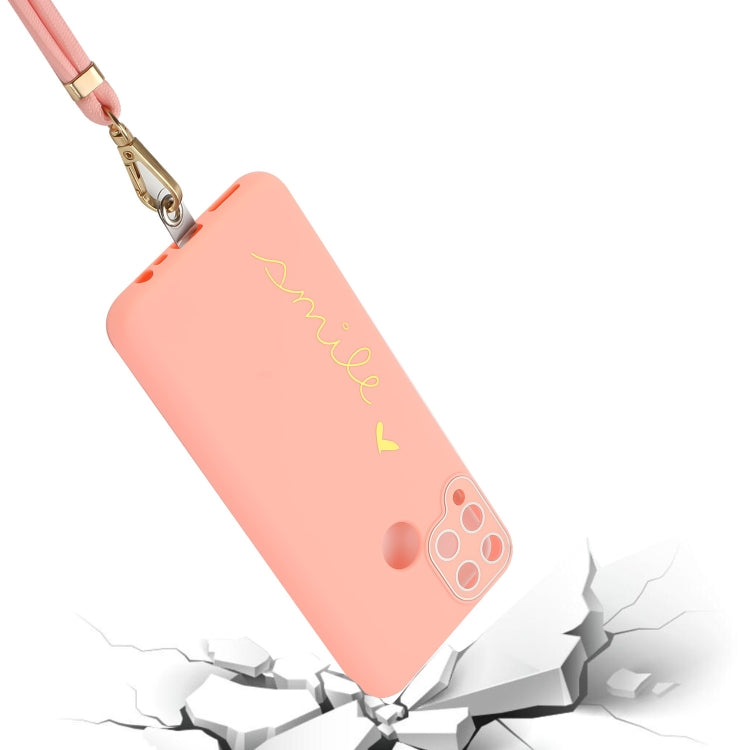 For Realme C15 / C12 Gilding Line TPU Phone Case with Strap