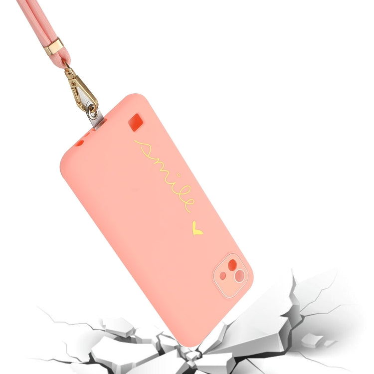 For Realme C20 / C11 2021 / C20A Gilding Line TPU Phone Case with Strap