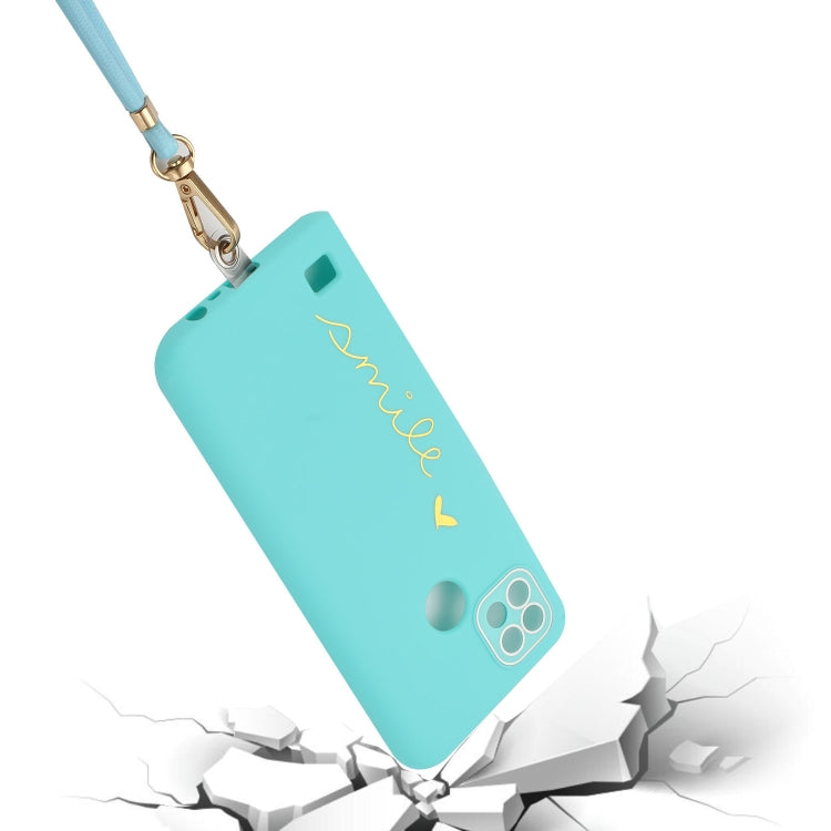 For Realme C21 Gilding Line TPU Phone Case with Strap