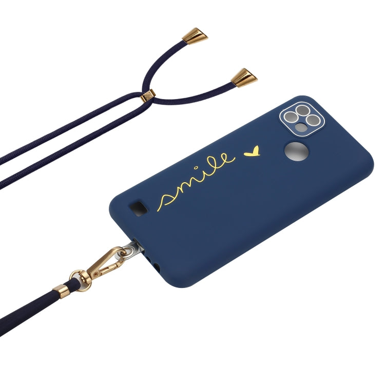 For Realme C21 Gilding Line TPU Phone Case with Strap