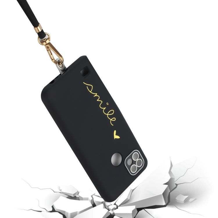 For Realme C21Y / C25Y Gilding Line TPU Phone Case with Strap