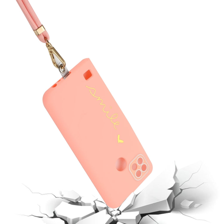 For Realme C21Y / C25Y Gilding Line TPU Phone Case with Strap