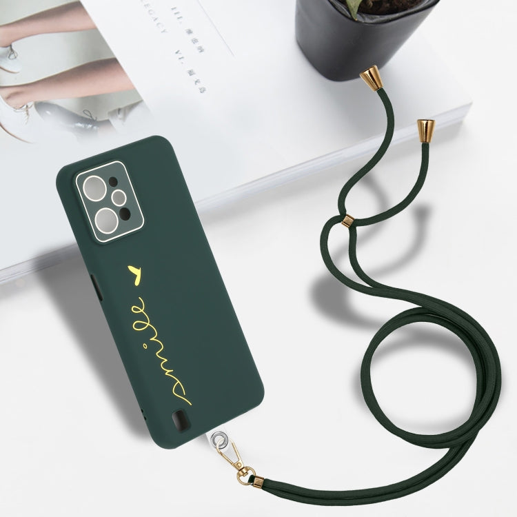 For Realme C31 Gilding Line TPU Phone Case with Strap