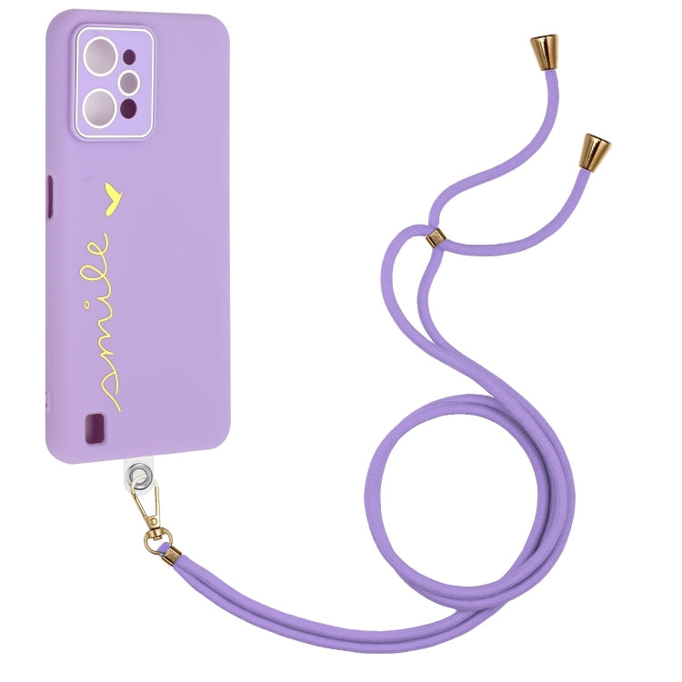 For Realme C31 Gilding Line TPU Phone Case with Strap