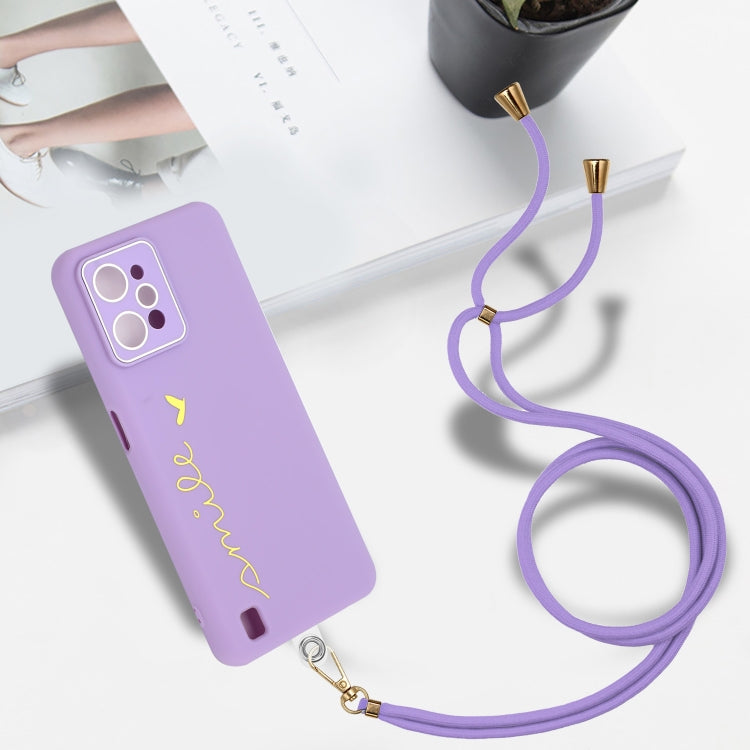 For Realme C31 Gilding Line TPU Phone Case with Strap