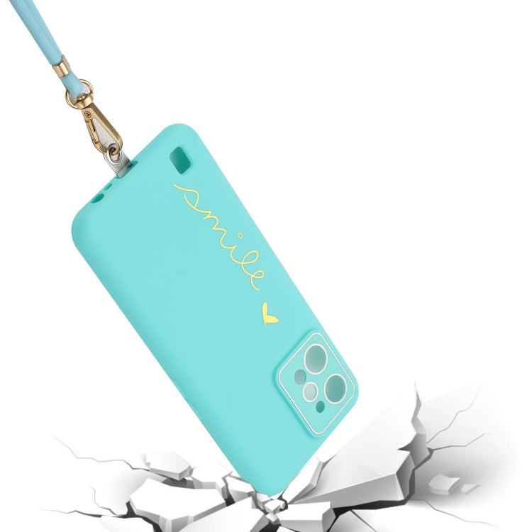 For Realme C31 Gilding Line TPU Phone Case with Strap