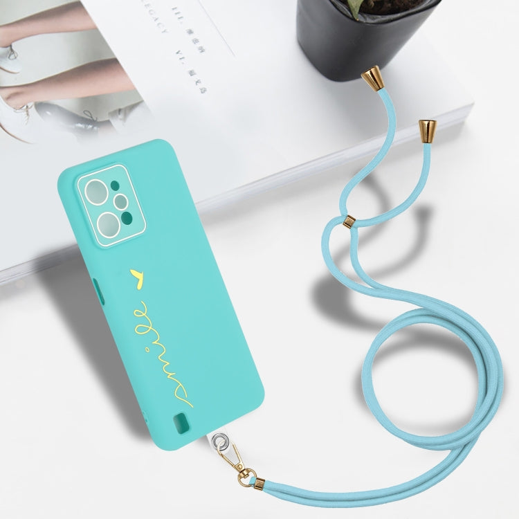 For Realme C31 Gilding Line TPU Phone Case with Strap