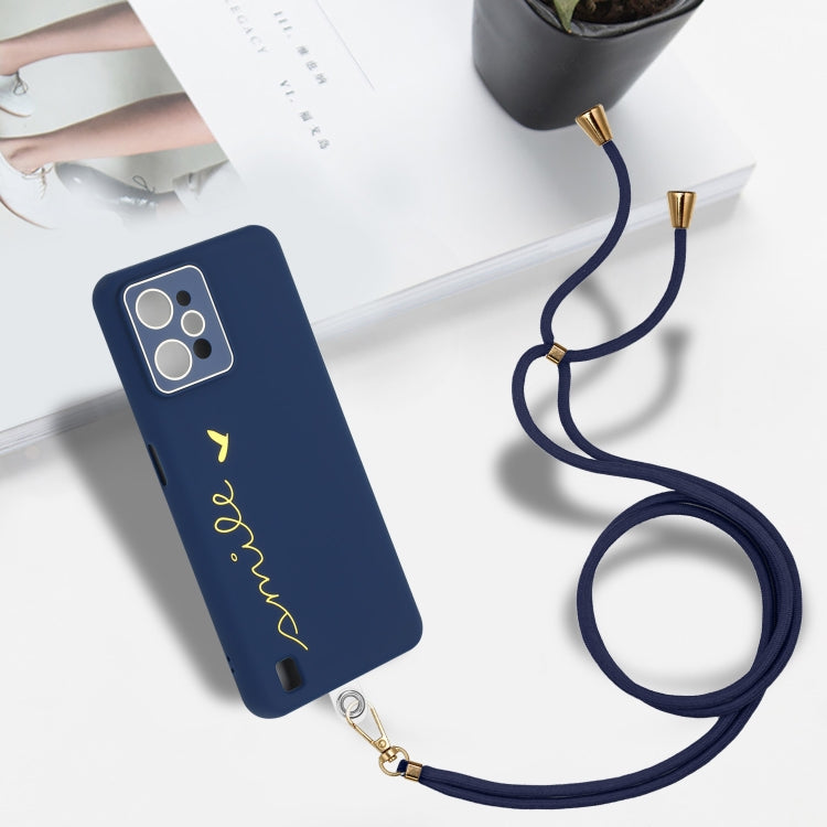 For Realme C31 Gilding Line TPU Phone Case with Strap