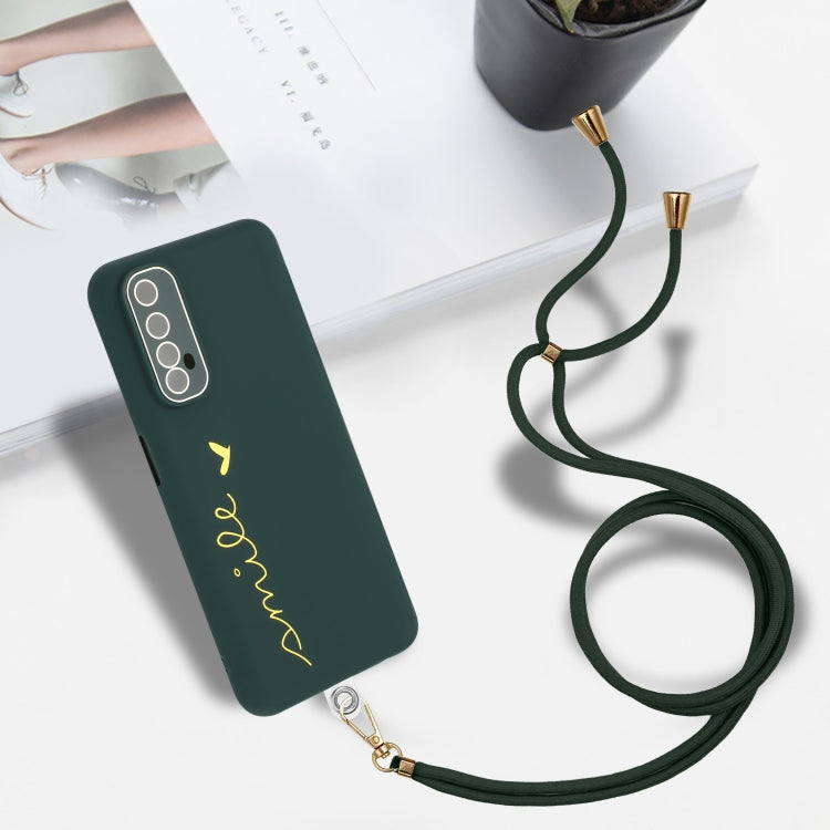 For Realme 7 4G / Narzo 20 Pro Gilding Line TPU Phone Case with Strap