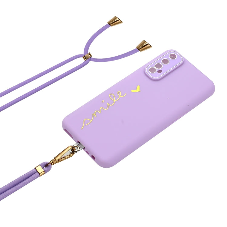 For Realme 7 4G / Narzo 20 Pro Gilding Line TPU Phone Case with Strap