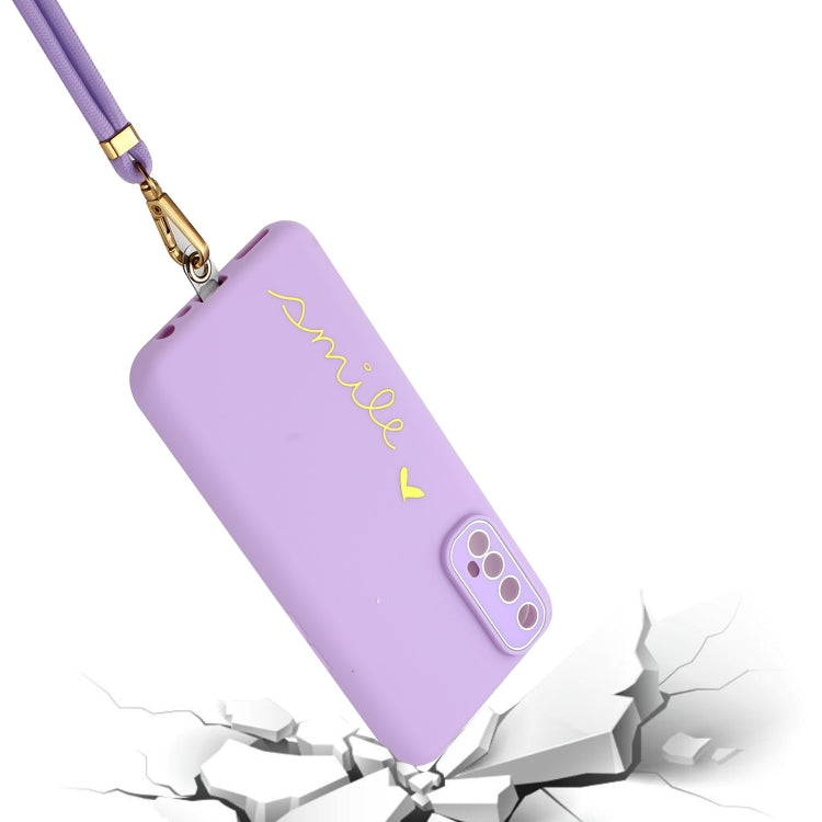 For Realme 7 4G / Narzo 20 Pro Gilding Line TPU Phone Case with Strap