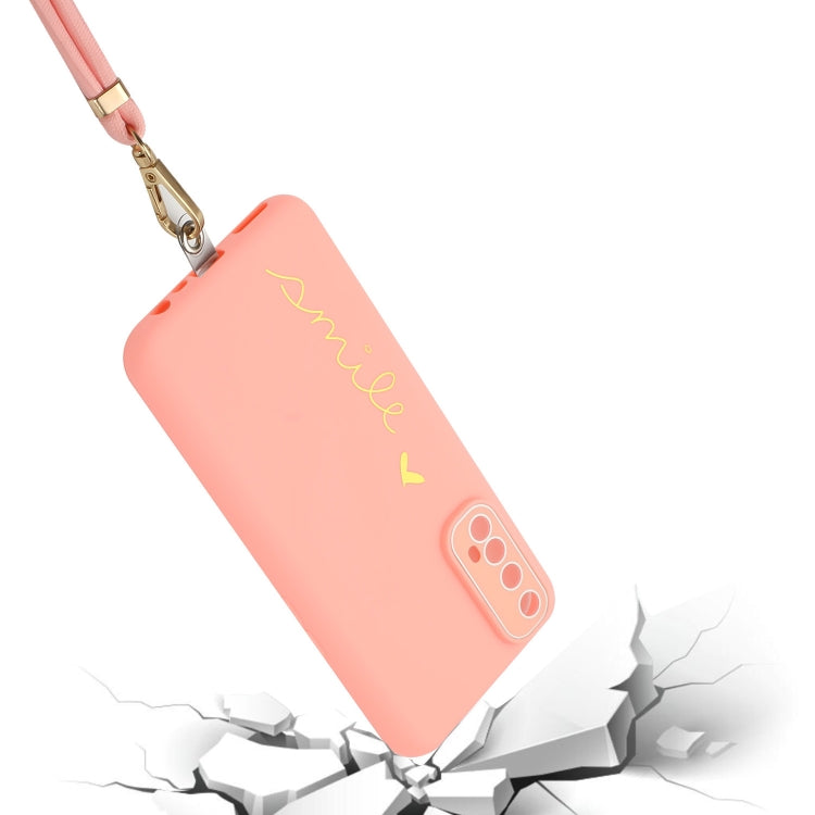 For Realme 7 4G / Narzo 20 Pro Gilding Line TPU Phone Case with Strap