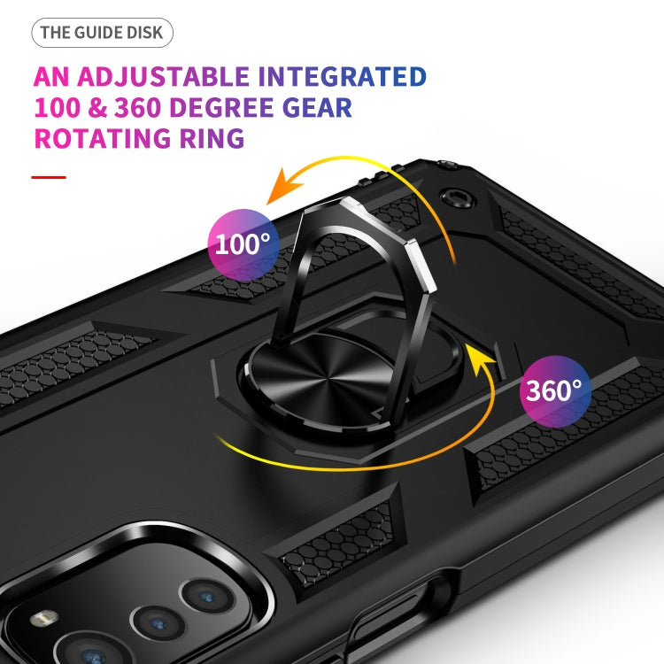 For Motorola Moto E32 4G Shockproof TPU + PC Phone Case with 360 Degree Rotating Holder