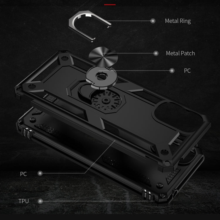 For Motorola Moto E32 4G Shockproof TPU + PC Phone Case with 360 Degree Rotating Holder