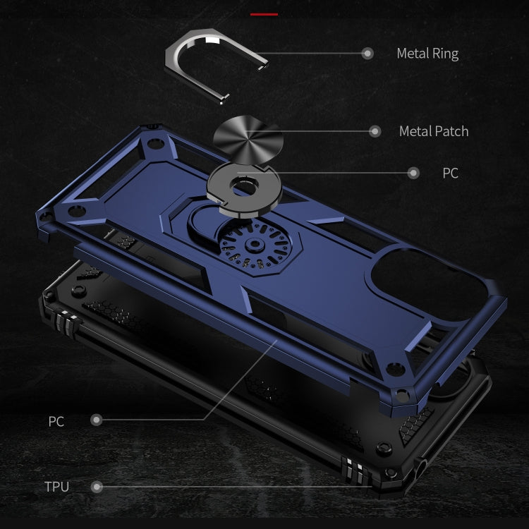 For Motorola Moto E32 4G Shockproof TPU + PC Phone Case with 360 Degree Rotating Holder