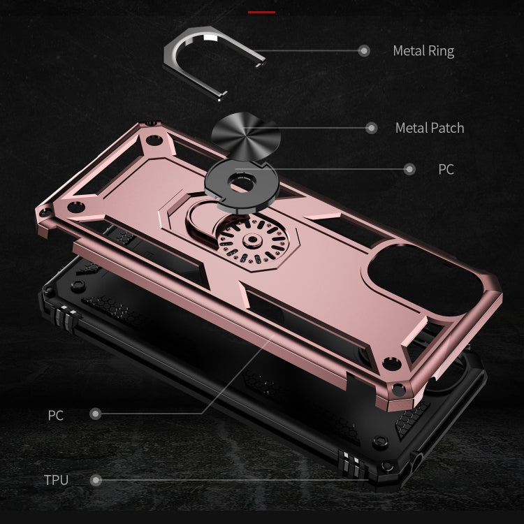 For Motorola Moto E32 4G Shockproof TPU + PC Phone Case with 360 Degree Rotating Holder