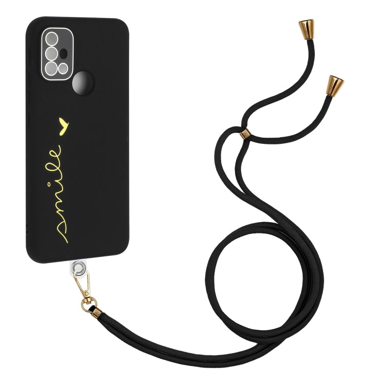 For Motorola Moto G10 / G20 / G30 / G10 Power Gilding Line TPU Phone Case with Strap