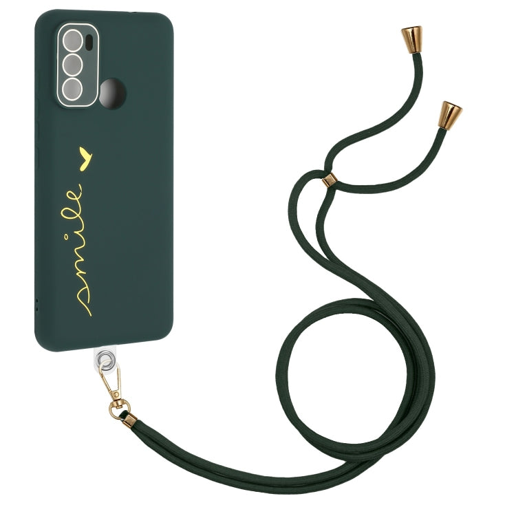 For Motorola Moto G60 / G40 Fusion Gilding Line TPU Phone Case with Strap