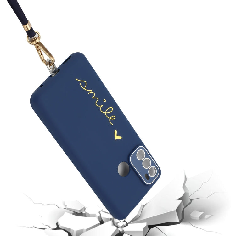 For Motorola Moto G60 / G40 Fusion Gilding Line TPU Phone Case with Strap