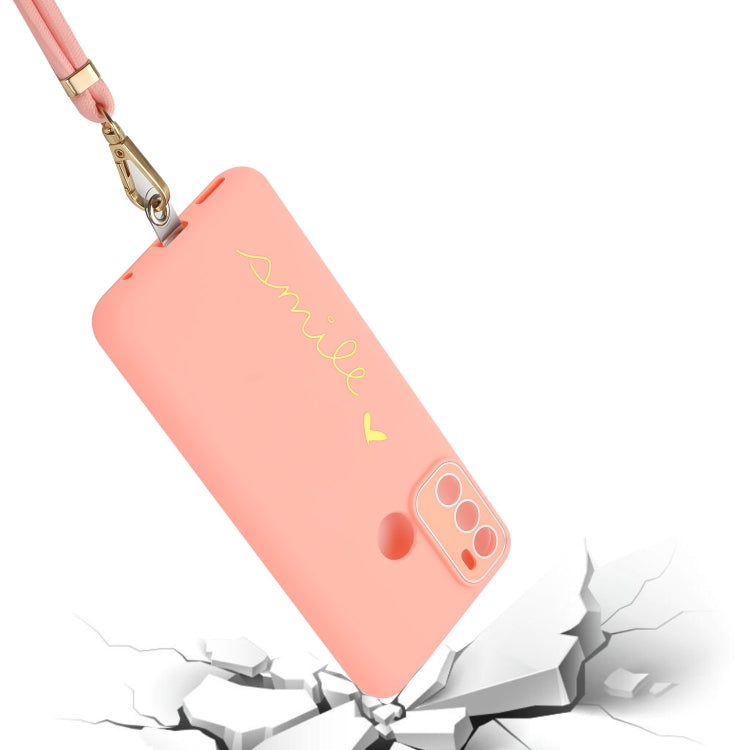 For Motorola Moto G60 / G40 Fusion Gilding Line TPU Phone Case with Strap