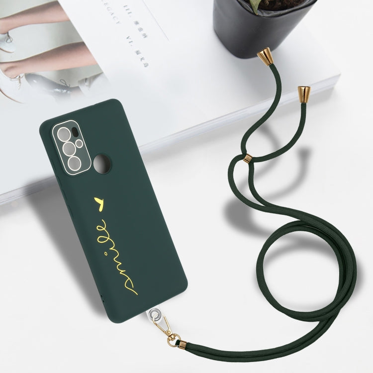 For Motorola Moto G60S Gilding Line TPU Phone Case with Strap