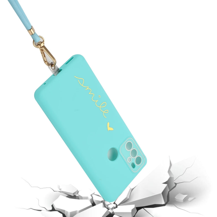 For Motorola Moto G60S Gilding Line TPU Phone Case with Strap