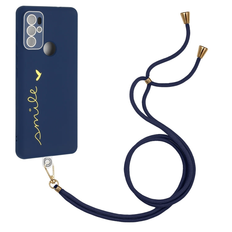 For Motorola Moto G60S Gilding Line TPU Phone Case with Strap