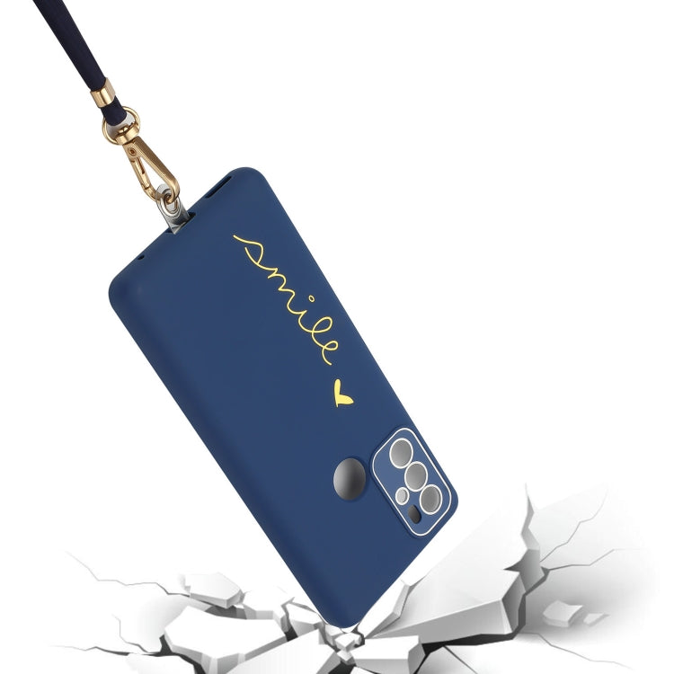 For Motorola Moto G60S Gilding Line TPU Phone Case with Strap