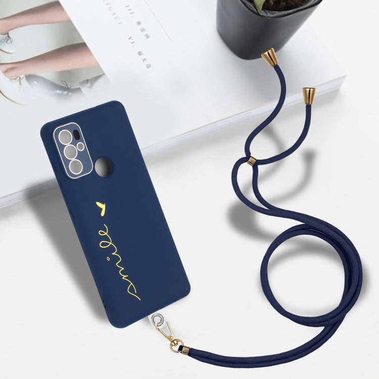 For Motorola Moto G60S Gilding Line TPU Phone Case with Strap