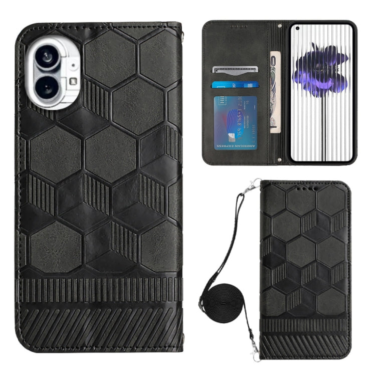 For Nothing Phone 1 Crossbody Football Texture Magnetic PU Phone Case