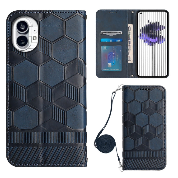 For Nothing Phone 1 Crossbody Football Texture Magnetic PU Phone Case