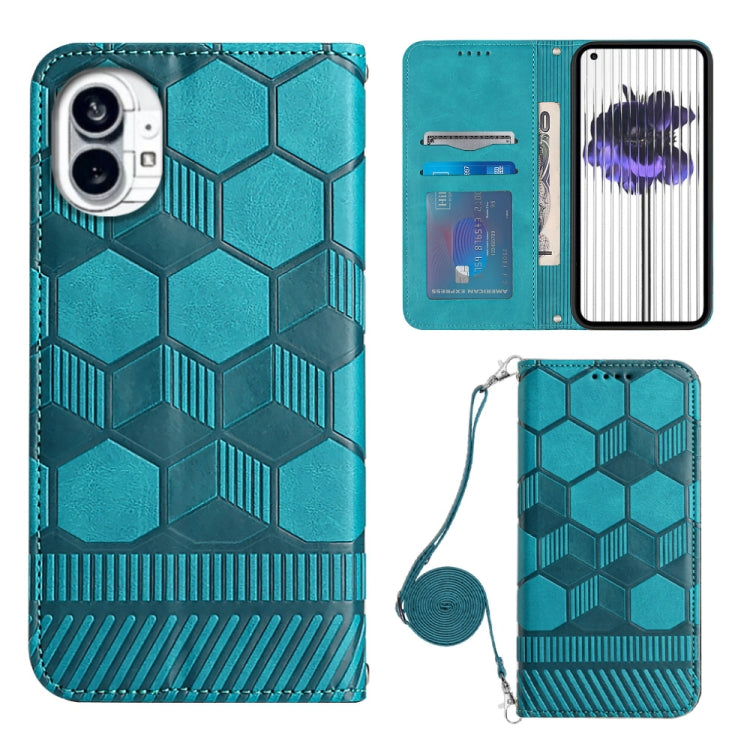 For Nothing Phone 1 Crossbody Football Texture Magnetic PU Phone Case
