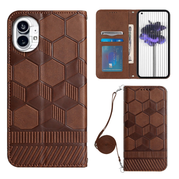 For Nothing Phone 1 Crossbody Football Texture Magnetic PU Phone Case