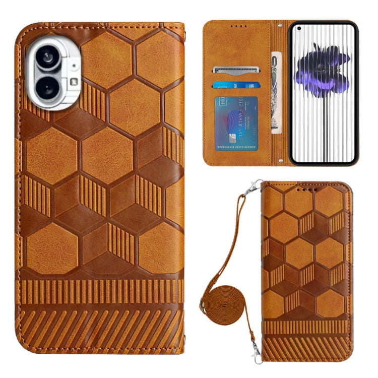 For Nothing Phone 1 Crossbody Football Texture Magnetic PU Phone Case