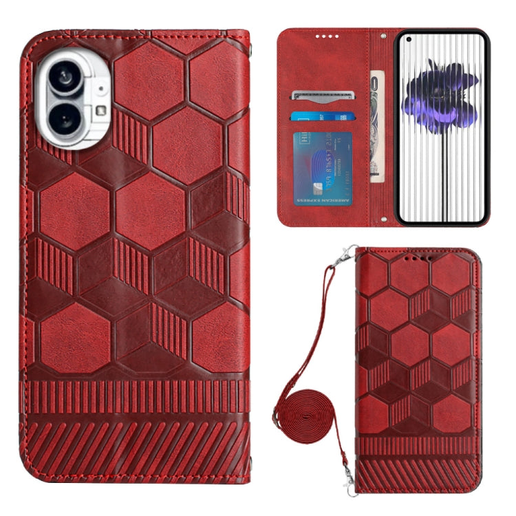 For Nothing Phone 1 Crossbody Football Texture Magnetic PU Phone Case