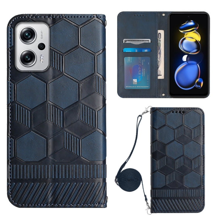 For Xiaomi Redmi Note 11T Pro Crossbody Football Texture Magnetic PU Phone Case