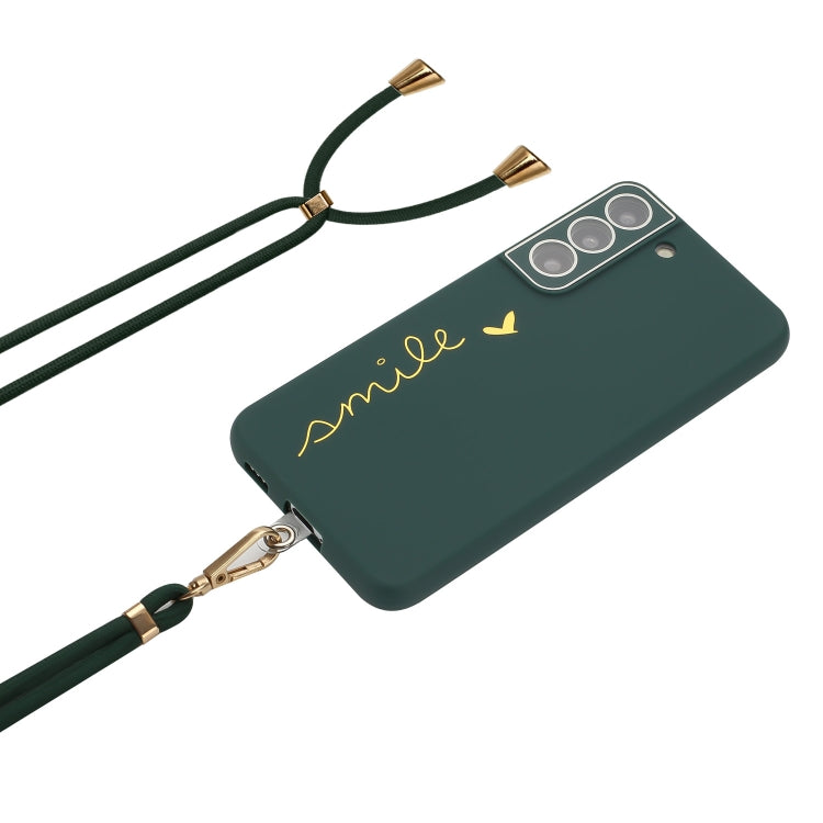 For Samsung Galaxy S22 5G Gilding Line TPU Phone Case with Strap