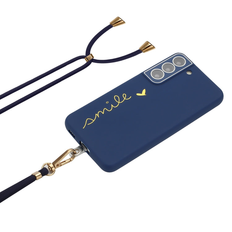 For Samsung Galaxy S22 5G Gilding Line TPU Phone Case with Strap