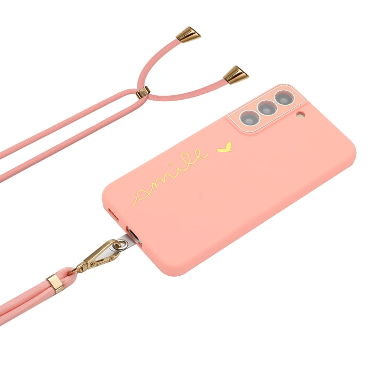 For Samsung Galaxy S22 5G Gilding Line TPU Phone Case with Strap
