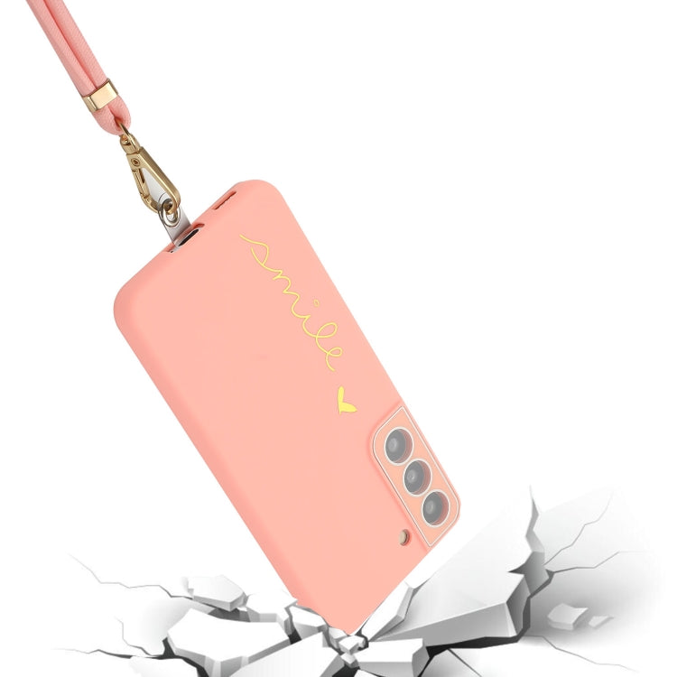 For Samsung Galaxy S22 5G Gilding Line TPU Phone Case with Strap