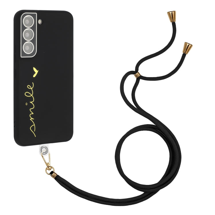 For Samsung Galaxy S22+ 5G Gilding Line TPU Phone Case with Strap