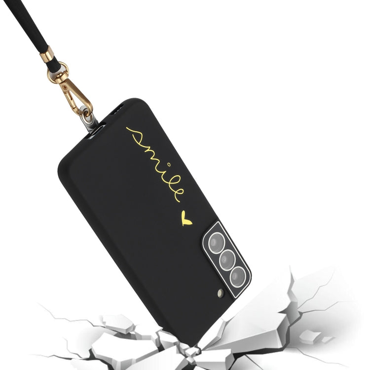 For Samsung Galaxy S22+ 5G Gilding Line TPU Phone Case with Strap