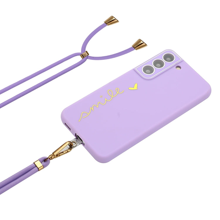 For Samsung Galaxy S22+ 5G Gilding Line TPU Phone Case with Strap