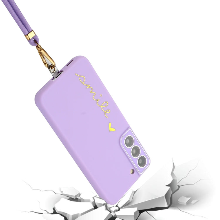 For Samsung Galaxy S22+ 5G Gilding Line TPU Phone Case with Strap