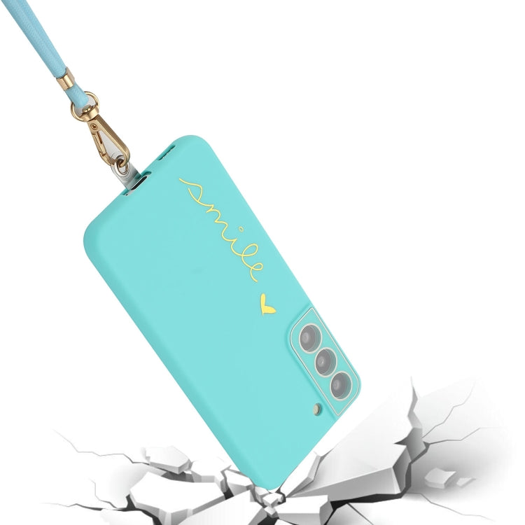 For Samsung Galaxy S21 5G Gilding Line TPU Phone Case with Strap