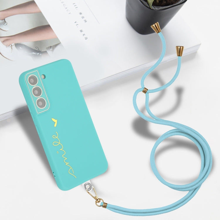 For Samsung Galaxy S21 5G Gilding Line TPU Phone Case with Strap