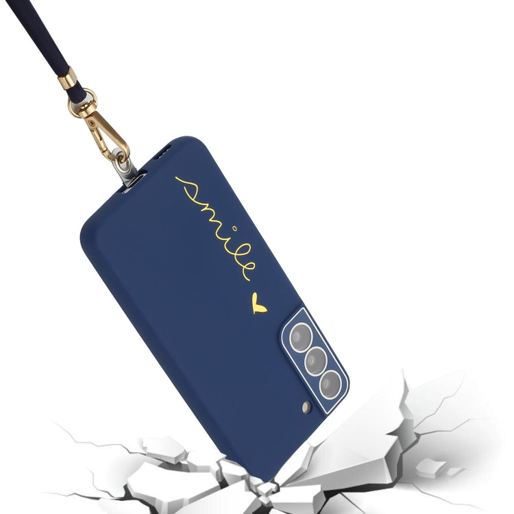 For Samsung Galaxy S21 5G Gilding Line TPU Phone Case with Strap
