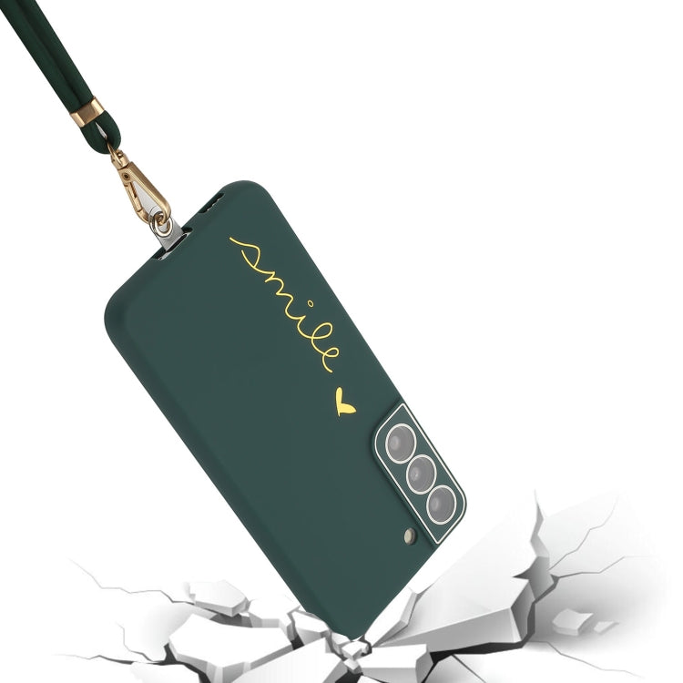 For Samsung Galaxy S21+ 5G Gilding Line TPU Phone Case with Strap