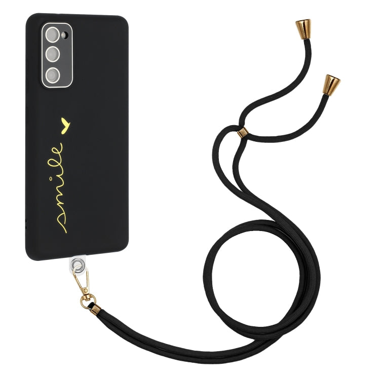 For Samsung Galaxy S20 FE Gilding Line TPU Phone Case with Strap